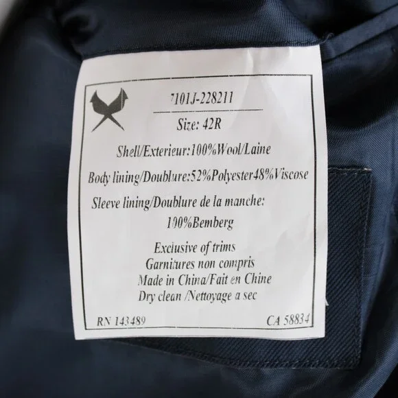 Cardinal of Canada NWT 100% Wool Sport Coat Size 42R US In Blues Plaid
